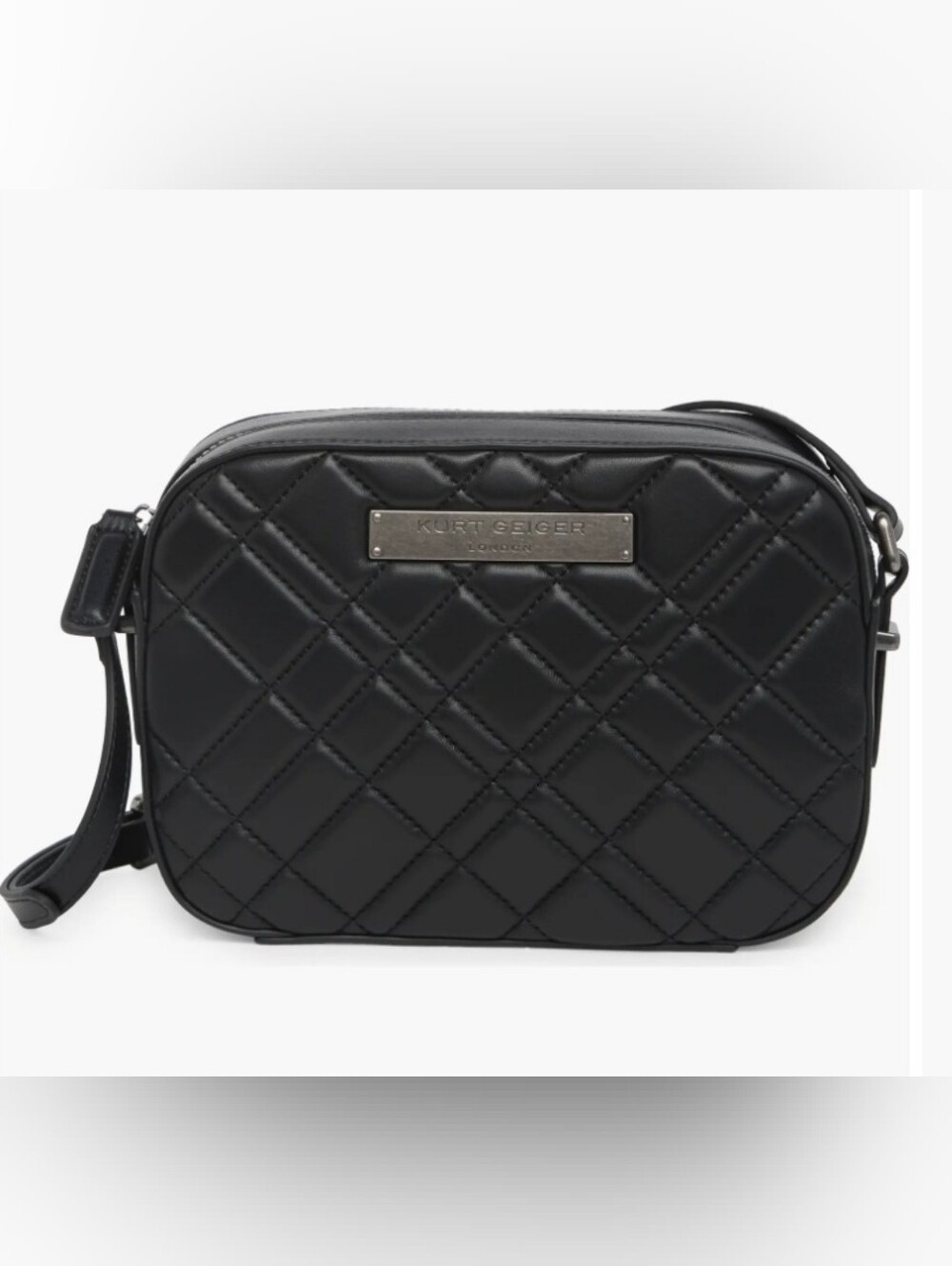 NWT Kurt Geiger Brixton Quilted Black Leather Camera Bag